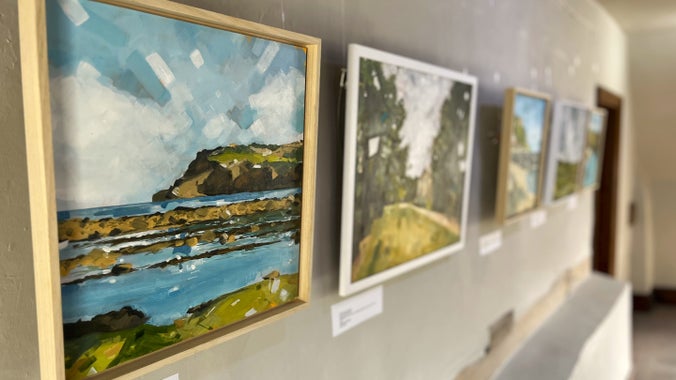 Paintings displayed in the community gallery at Nunnington Hall